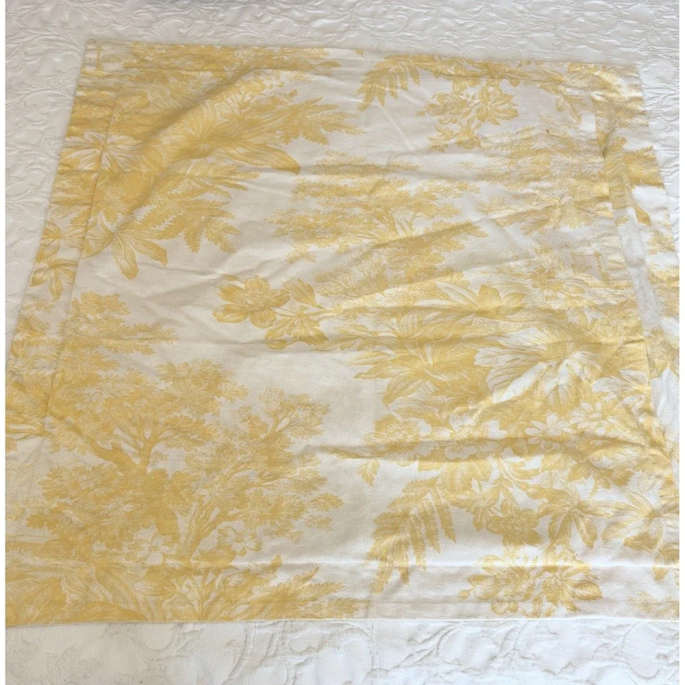 Pottery Barn Yellow Linen Cotton Matine Toile Euro Sham French Country Cottage